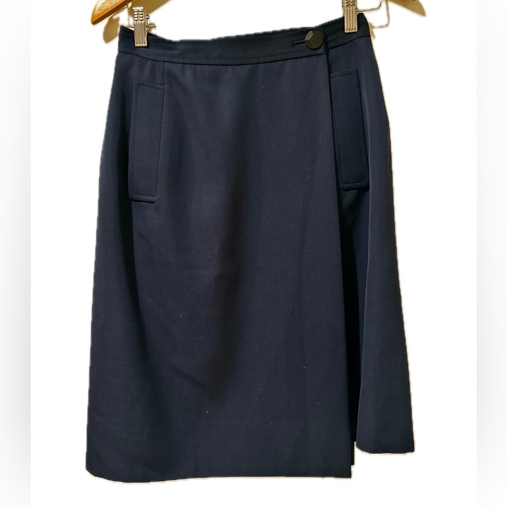 Yves Saint Laurent Navy Wool Skirt